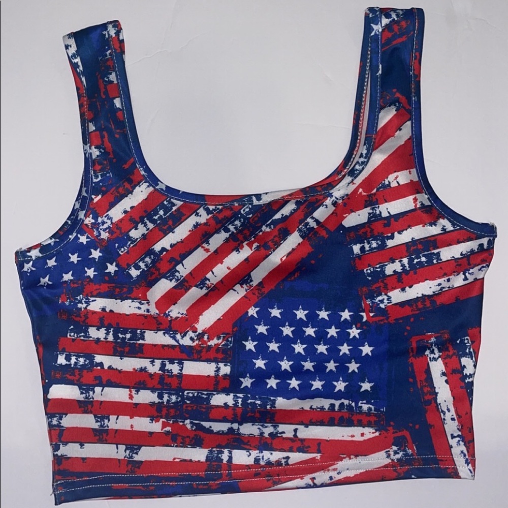 american flag print shein tank top